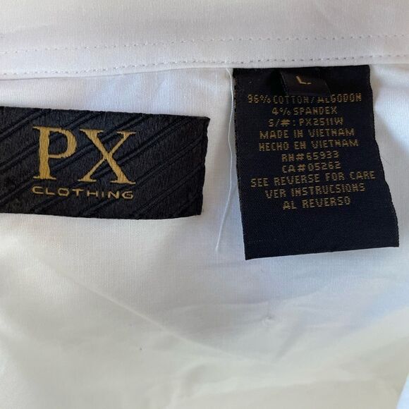 NWT PX Clothing White Button Down Short Sleeve Shirt Size L - Picture 6 of 6